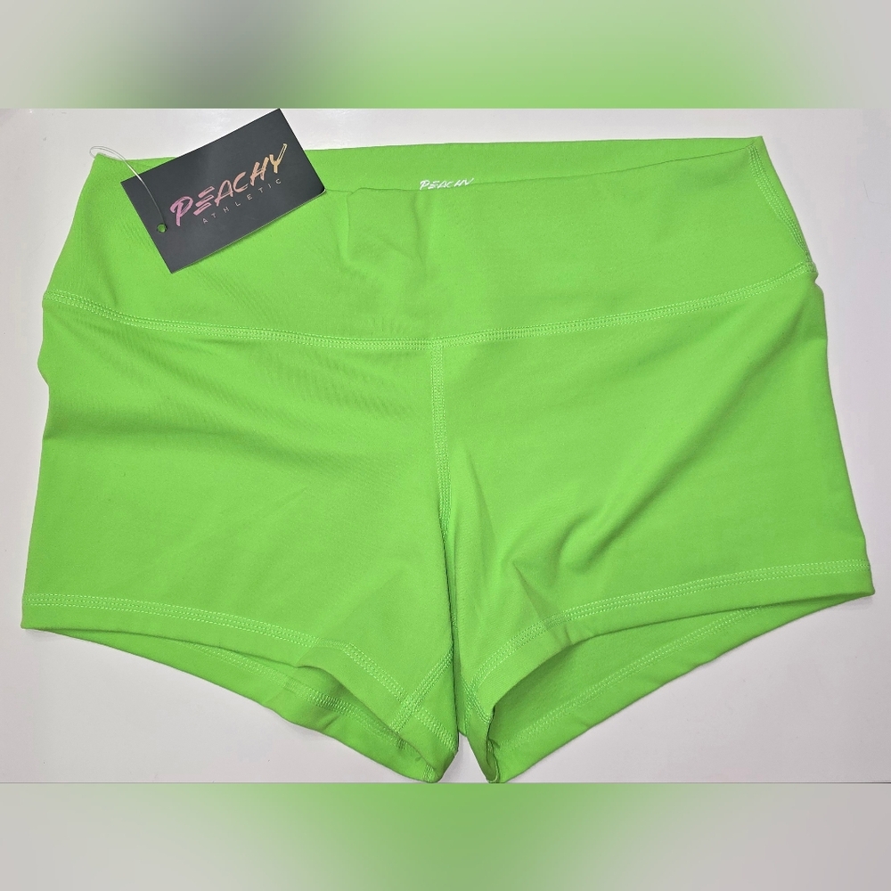 Peachy Athletic Neon Shorts - Green - Medium